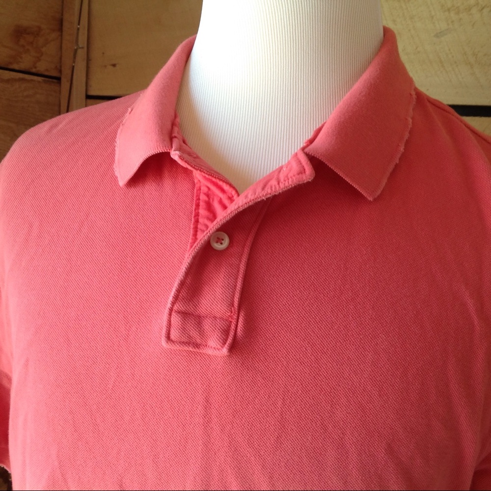 J. Crew Preppy Polo Men XL Coral Pink Vintage